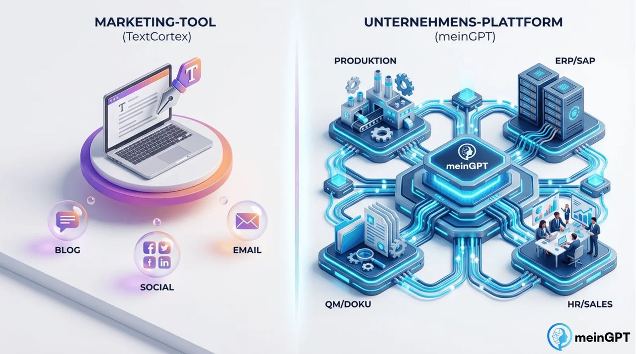 Vergleich TextCortex Alternative vs Enterprise KI-Plattform für Mittelstand