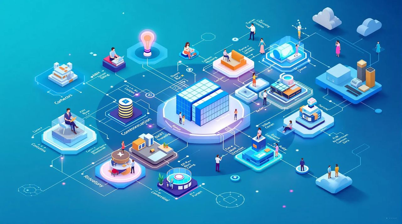 Illustration von Systemvielfalt und Fragmentierung in einem digitalen Umfeld