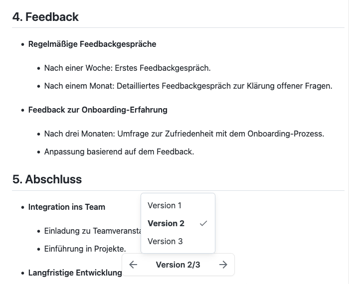 Version management of an Artifact
