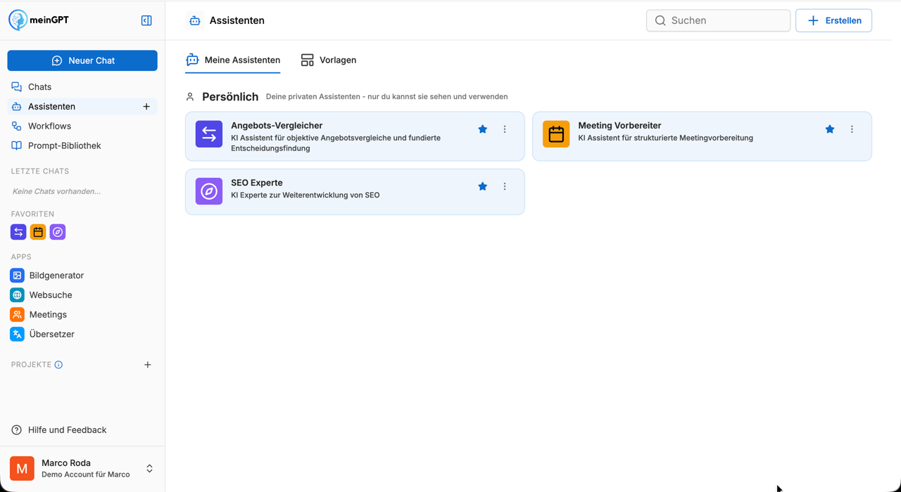 Assistenten-Übersicht