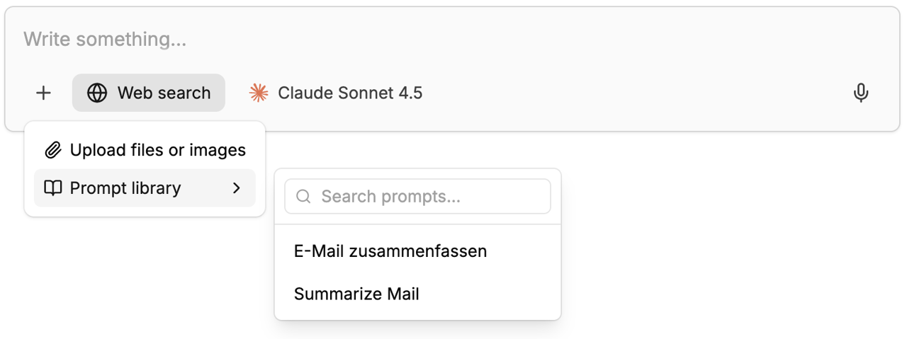 Insert a prompt from the Prompt Library