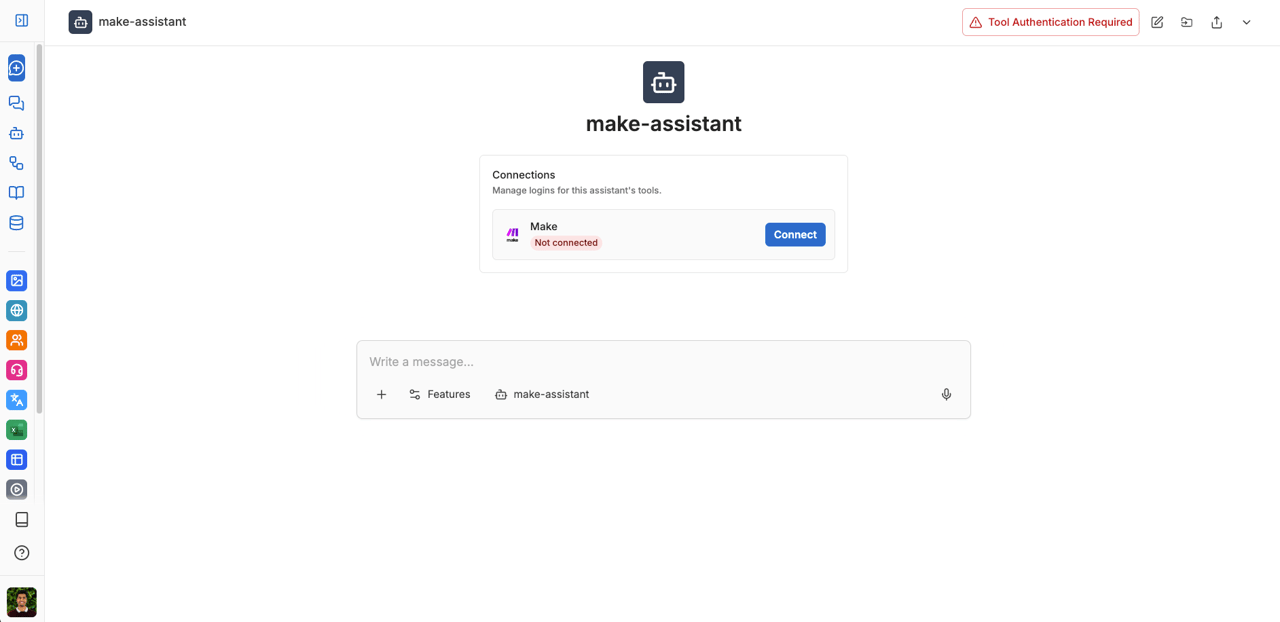 Make-Verbindung authentifizieren