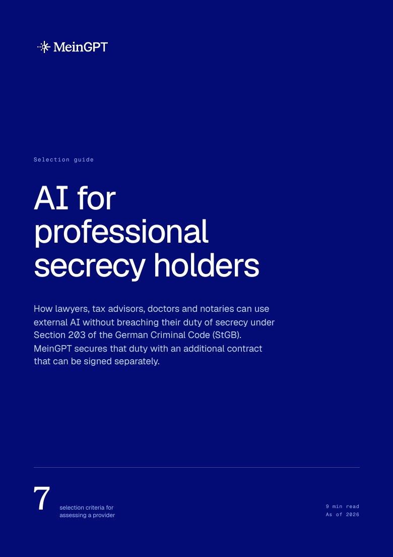 AI for professional secrecy holders – the § 203 selection criteria