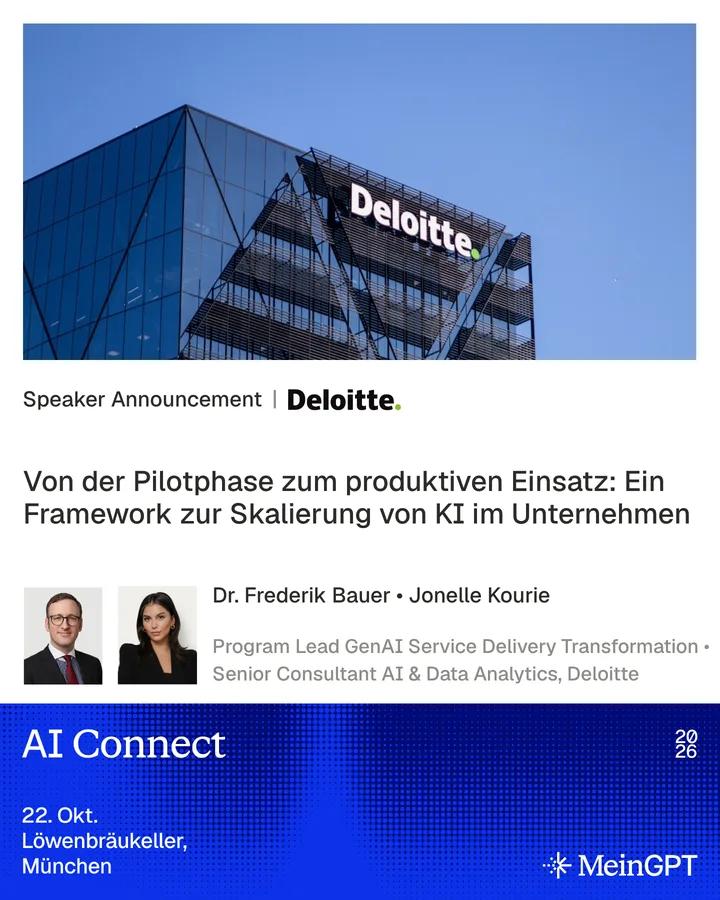Speaker announcement: Dr. Frederik Bauer and Jonelle Kourie, Deloitte