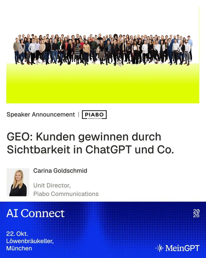 Speaker announcement: Carina Goldschmid, PIABO Communications