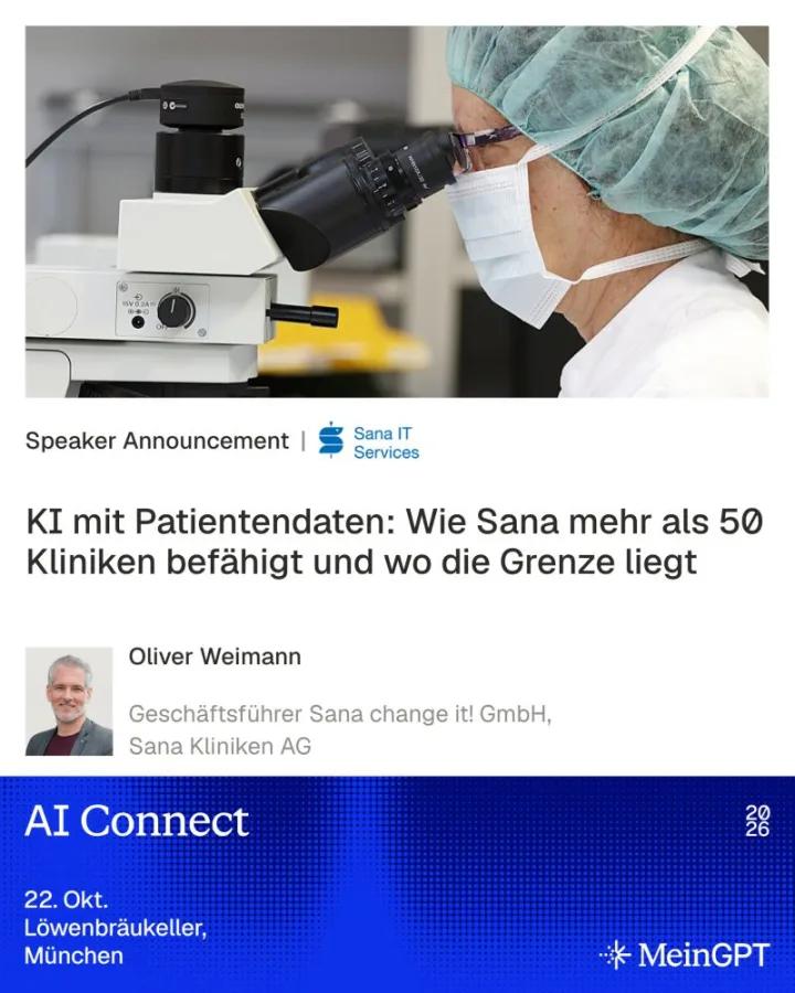 Speaker announcement: Oliver Weimann, Sana Kliniken AG