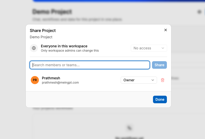 Sharing Settings and Member Management