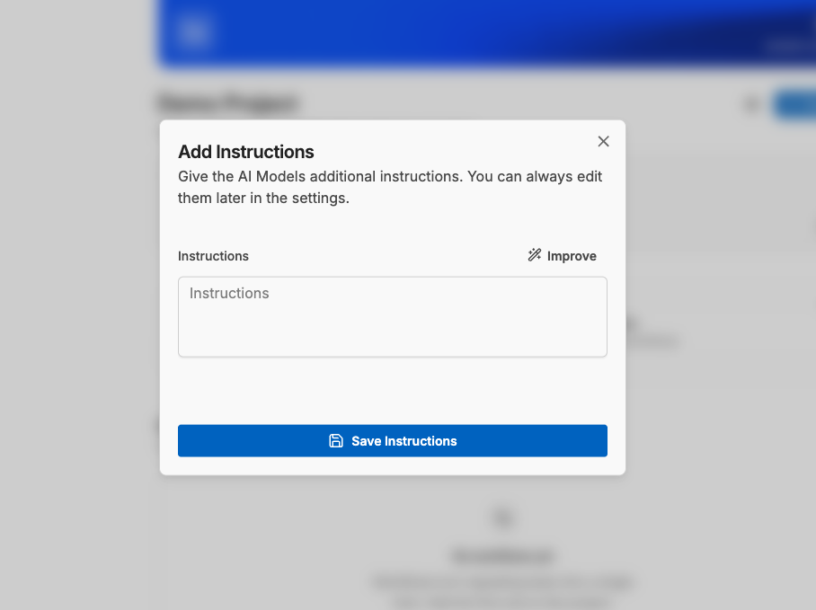 Setting Project Instructions