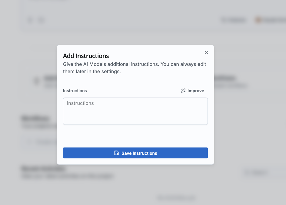 Setting Project Instructions